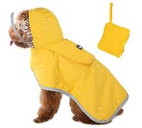 SlowTon Imperméable pour Chien, Veste de Pluie Double Couche à Capuche Transparente pour Petits Chiens, Chiens Moyens, Chiots, Poncho pour Chien avec Bande réfléchissante