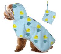 SlowTon Imperméable pour Chien, Veste de Pluie Double Couche à Capuche Transparente pour Petits Chiens, Chiens Moyens, Chiots, Poncho pour Chien avec Bande réfléchissante