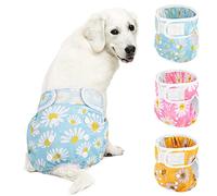 SlowTon Lot de 3 couches réutilisables pour chien - Sans fuite - Lavables - Absorbantes - Confortables - Boutons réglables