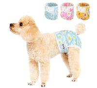 SlowTon Lot de 3 couches réutilisables pour chien - Sans fuite - Lavables - Absorbantes - Confortables - Boutons réglables
