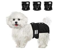 SlowTon Lot de 3 couches réutilisables pour chien - Sans fuite - Lavables - Absorbantes - Confortables - Boutons réglables