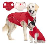 SlowTon Manteau d'hiver pour Chien - Veste de Neige pour Chien doublée en Polaire Chaude avec Bandes réfléchissantes et Poches, Gilet résistant à l'eau pour Temps Froid pour Petits et Moyens Chiens