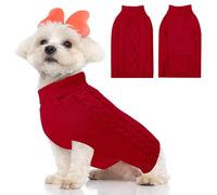 SlowTon Pull à col roulé pour Chien - Pull Chaud pour Chien avec Trou pour la Laisse, vêtements d'hiver tricotés Unis pour Petits et Moyens Chiens, Chiots
