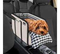SlowTon Siège de Voiture pour Chien Console, siège rehausseur pour Animaux de Compagnie pour Voiture avec Ceinture de sécurité et Coussins Doux, Console Centrale Anti-effondrement avec Support