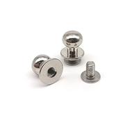 SLOYCA 10 pièces en Laiton Massif cuivre rotule Ronde Cuir Artisanat Sac Sac à Main Ceinture vis arrière Clou Rivet vis Mamelon Goujon Spot (Color : Silver, Size : Head Diameter 8mm)