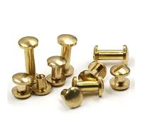 SLOYCA 10 pièces vis de Reliure en Laiton Massif Clous Rivets for Album Photo Cuir Artisanat Goujons Ceinture Portefeuille Attaches 8mm Capuchon dôme (Color : 10Pcs, Size : 15mm)