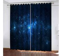 SLOYCA Rideaux Occultants Thermiques d'enfant Bleu Oeillet Rideau Protéger du Froid Rideau De Fenêtre Moderne Simplicité pour Chambre Et Salon Maison Décoration 264x242cm