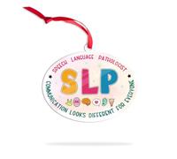 SLP Décoration de Noël en acrylique pour orthophoniste SLP, orthophoniste SLP, cadeau souvenir pour ergothérapie, mentor, enseignant, SLPA