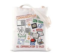 SLP Sac fourre-tout en toile pour orthophoniste - Cadeau pour infirmière - Cadeau de pathologie orthophonique, Sac fourre-tout valide, 35*40cm