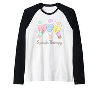 SLP Speech Therapy Cute Hearts Speech Bubbles Pédiatrique Manche Raglan