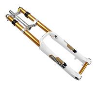 SLRMKK Fourche à Suspension de vélo, VTT Blanc Pression d'huile de Fourche de vélo Zoom La Fourche La Fourche en Alliage de magnésium Facile à Installer Structure Solide Accessoires de vélo 26 Pouces