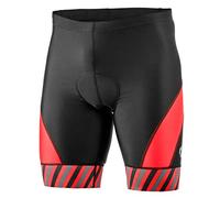 SLS3 Short de Triathlon pour Homme - Short de Triathlon rembourré pour Homme - Short de Triathlon de 20,3 cm, séchage Rapide, FX Z, Rayures Noires et Rouges, Taille L