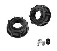 SLshiBo 2 Pièces Adaptateur IBC Bouchon, S60x6 Adaptateur de Réservoir IBC Connecteur, 1 Pouce IBC Adaptateur de Cuve pour Vanne de Tonne IBC 1000 litres
