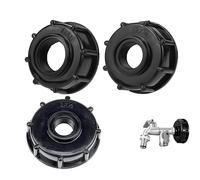 SLshiBo 3 Pièces IBC Adaptateur de Cuve S60x6 IBC Raccord 3/4 ",1/2",1" Pouce Bouchon de Réservoir IBC Tuyau D'arrosage Adaptateur Réservoir pour Cube IBC 1000 litres