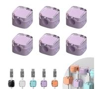 SLshiBo 6 Pack Magnetic Cable Clips, Organisateur de Câble Bureau Magnétique Auto-adhésif Support de Câble Convient pour le Bureau, Table de Nuit, Câble de Charge, HDMI, USB (Violet)