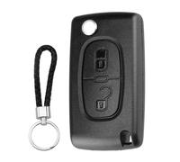 SLshiBo Coque de Clé de Voiture 2 Pièces avec Télécommande à 2 Boutons pour Clé Plip Peugeot 207 307 308 407 607 807 Partner et Citroën C2 C3 C4 C5 C6 C8, DS3 et DS4 (HU83/CE0536)