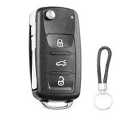 SLshiBo Coque de Clé de Voiture VW Télécommande 3 Boutons Boitier Clef Plip Voiture avec Porte-clés Pilot pour VW Golf Mk6 Skoda Polo T5 Passat Seat Octavia CC