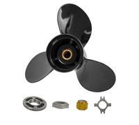 SLSRPMT Hélice 12 3/4 x 21 pas pour hors-bord Mercury 40 50 60 70 75 80 90 100 115 125 140 HP Pièces de moteur de bateau hélice en aluminium RH 15 dents cannelées avec kit d'écrous de moyeu 77348A45