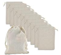 SLTAXAR 10 Sacs en Tissu Réutilisables - Sacs Coton Mousseline 15*20cm avec Cordon de Serrage pour Stockage et Cadeaux