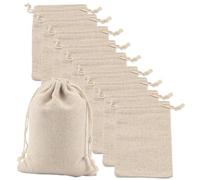 SLTAXAR 10PCS Sacs en Tissu en Coton 20 * 30CM Réutilisable Avec Cordon de Serrage - Mousseline, Toile de Jute Pour Stocker, DIY et Cadeaux