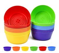 SLTAXAR 18 Bols en Plastique Colorés Bols en Plastique Réutilisables 370 ML À Muesli À Soupe Lavables Au Lave-Vaisselle À Muesli À Soupe pour Céréales Soupe Snack Fruits Salade