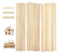 SLTAXAR 180 PCS Bâtons en Bois Naturel 30cm*2mm 30cm*3mm 30cm*4mm, Bâtons pour l'Artisanat, Bâtonnets 30 Cm, Bâtonnets Carré pour Diy