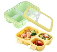 SLTAXAR Lot de 2 boîtes à bento avec couvercles - 850 ml - 3 compartiments - Étanche - Empilables - Pour le petit-déjeuner - Boîte à goûter