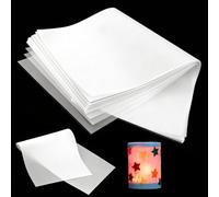 SLTAXAR Lot de 25 découpes de lanternes - Papier transparent - 22 x 51 cm - 93 g/m² - Blanc - Rond - Pour lanternes, travaux manuels, fête du mardi, images de fenêtre, papier d'architecte