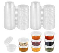 SLTAXAR Lot de 50 boîtes de rangement avec couvercle - Boîtes de conservation - 100 ml - En plastique - Résistantes au micro-ondes