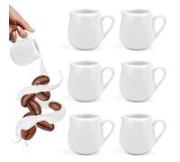 SLTAXAR Lot de 6 pots à lait en porcelaine de 90 ml - Petit verseuse à expresso - Pour mousser le lait - Petit pour cappuccino