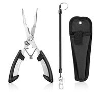 SLTG2020 Équipement de pêche - Cadeaux pour homme - Pince de pêche à la mouche - Accessoires de pêche à la mouche - Pince à lèvres - Résistant à l'eau salée - Outils de pêche avec gaine et cordon