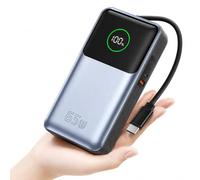 SLuB Batterie Externe 26800mAh 65W PD USB-C avec Câbles Intégrés