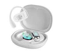 SLuB écouteurs Bluetooth 5.4 à Conduction Aérienne, Légers et Confortables, Réduction de Bruit, Commande Tactile, Micro Intégré, Étui 90H, 5 Couleurs au Choix (Blanc)