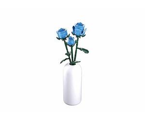 Sluban Fleurs de Construction en Blocs, Roses Bleues avec Vase, Kit de Construction Créatif