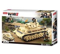 Jeu de construction brique emboitable compatible lego sluban wwii 2ème guerre mondiale tank char d’assaut allemand armé militaire m38 b0693 soldats articulés 2 en 1