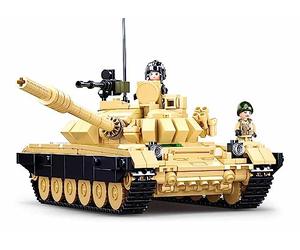 Sluban Klemmbausteine ModelBricks- T-72B3 Main Battle Tank 2in1 770PCS, Beige, Marron, Vert