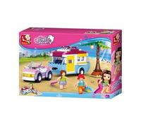 Sluban Voiture avec caravane Beach Holiday M38-B0606 Multicolore