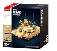 Sluban M1A2 Abrams MBT TUSK2S, Jeu de Construction Militaire, 988 Pièces, Échelle 1/35, 2 en 1, pour Enfants de 6 à 12 Ans