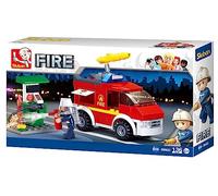Sluban M38-B0623 Petit Camion de Pompiers avec Station d'huile, Multicolore