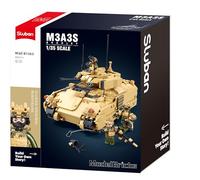 Sluban M3A3S Bradley, Jeu de Construction Militaire, 905 Pièces, Échelle 1/35, avec 4 Figurines, pour Enfants de 6 à 12 Ans