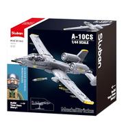 Sluban ModelBricks A-10CS Avion d'Attaque, Échelle 1/44, 701 Pièces, avec Minifigurine Pilote, pour Enfants de 6 à 12 Ans
