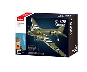 Sluban ModelBricks C-47S à l'Échelle 1/44, Avion de Transport Militaire, 1015 Pièces, pour Enfants de 12 à 18 Ans