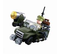 Sluban SL07123 WWII - Mini kit de Construction véhicule Tout-Terrain (91 pièces) [B0678B] - Kit de Jeu - Briques de Serrage - Soldats avec Figurine - Army WWII - Multicolore