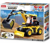 Sluban Ville Constructeurs M38-B0805 Pelle Sur Pneus