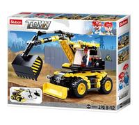 Sluban Ville Constructeurs M38-B0805 Pelle Sur Pneus