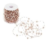 Sluffs Guirlande De Perles en Or Rose, Chaîne De Perles en Or Rose 30 M Chaîne De Perles en Imitation ABS Durable pour Bricolage, Guirlande De Mariage, Centres De Table, Fournitures De Fête
