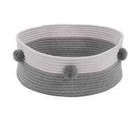 Sluffs Hand Woven Round Cat Bed Basket Nest with Cotton Mat and Toy Tail,Cotton Rope Woven Cat Bed 4 Season Universal Scratch Bite Resistant Cat Bed Basket