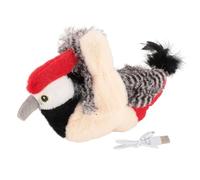 Sluffs Interactive Chirping Bird Cat Toys, with Flapping Wings, Pet Plush Toy Interactive Soft Flapping Bird Squeaky Cat Electric Plush Toy for Home Indoor