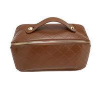 Sluffs Large Capacity Travel Cosmetic Bag,PU Leather Portable Makeup Bag,Large Cosmetic Bags, PU Leather Makeup Case with Handle.