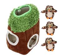 Sluffs Plush Squeak Soft Tree Hole Dog Puzzle Seeking and Hiding Toy with Owl Toy Pet Supplies, Interactive Squeaky Dog Toy Hide and Seek